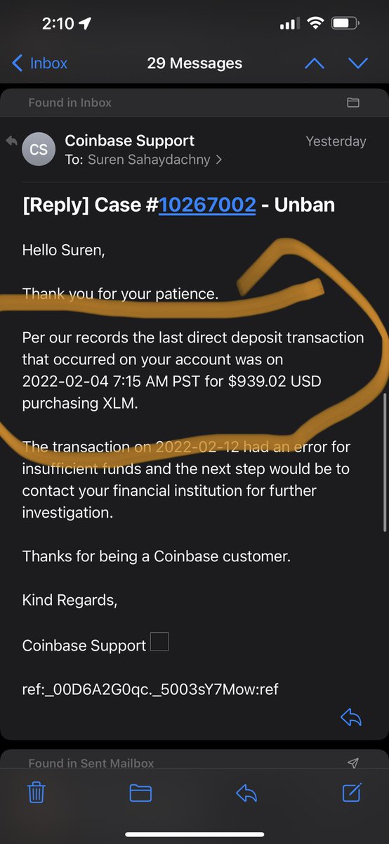 SurenPS's tweet photo. @CoinbaseSupport The specialist was predictably useless… a rep found the deposit at one point, and Coinbase Card support sees it as successful and sent to CB Accounts. Then you lost it. @CoinbaseSupport @coinbase https://t.co/5Dtk5beJDa