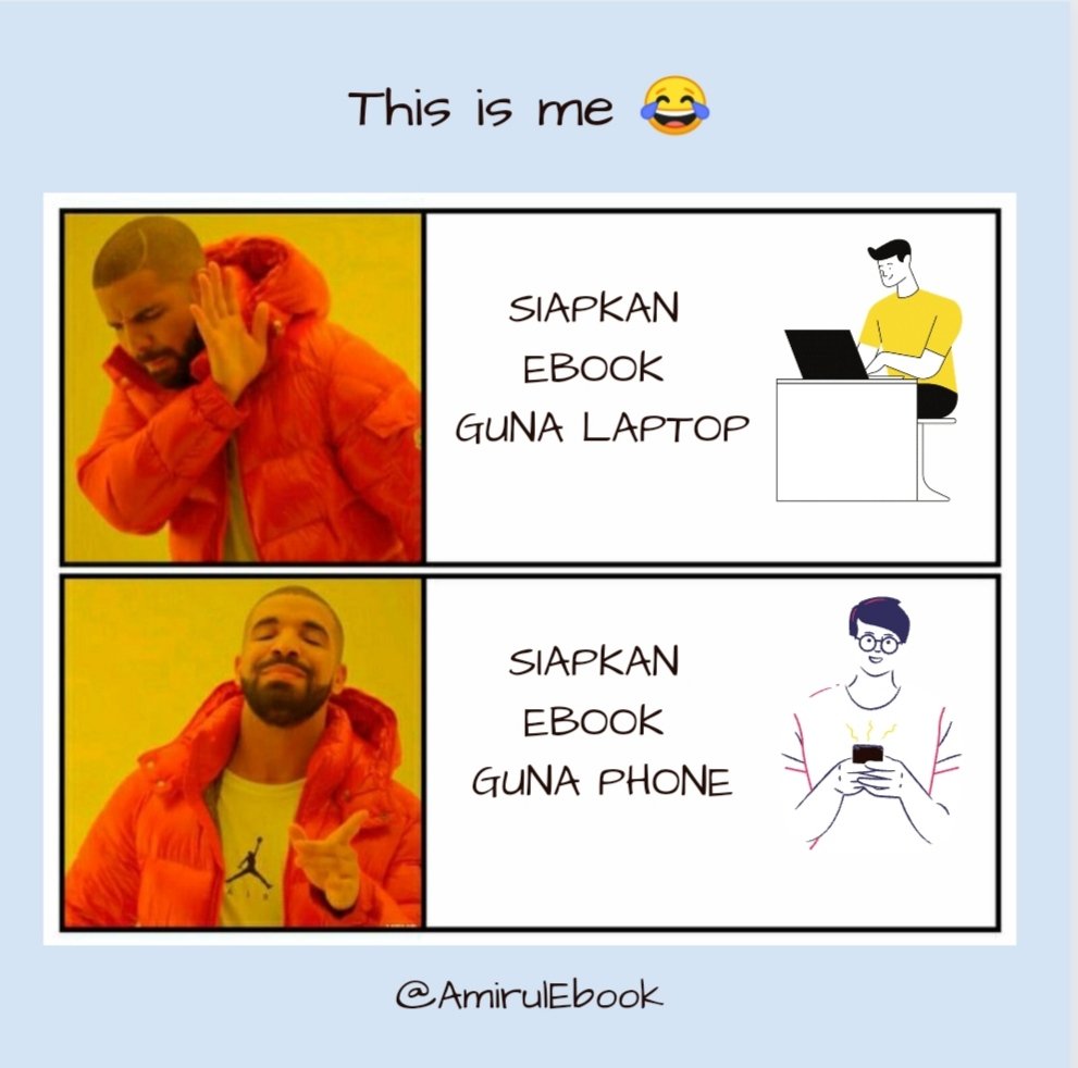 AmirulEbook's tweet photo. Haha betul saya malas buat kerja dekat laptop https://t.co/M9mKdWEIvK