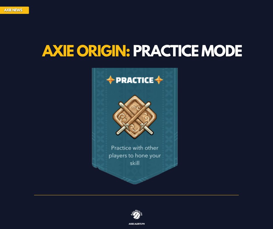 YGGAlerts's tweet photo. Practice Mode will be available in #AxieOrigin! 

Community members raised concerns about wanting to improve in Arena but found it hard with MMR consequences.

- @nixeniego | Axie Infinity - Philippines Lead https://t.co/fy0YCDHVwj