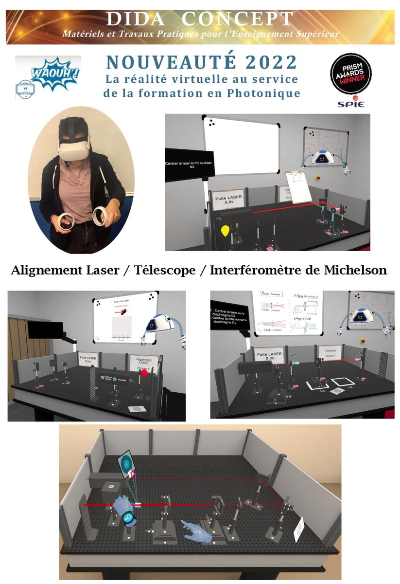 DIDA CONCEPT et ALPHANOV ont signé un accord de collaboration et de distribution de l’Immersive Photonic Lab (IPL) : Application de réalité virtuelle destinée à l’apprentissage dans les domaines du #laser, de l’#optique et de la #photonique.  didaconcept.fr/actualites