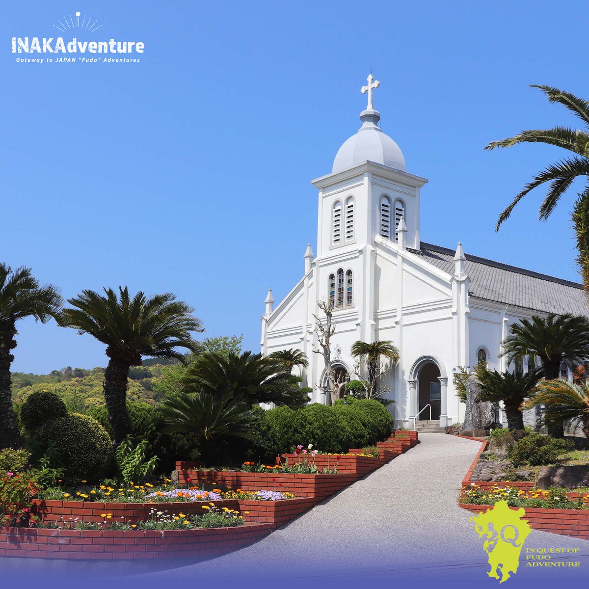 INAKAdventure's tweet photo. in Quest of #Fudo #Adventure >
In #Amakusa, "#hiddenChristians" kept their faith secretly even after Christianity was banned. #OeChurch was the earliest #church built in Amakusa after the ban on Christianity was lifted. The present building is a #RomanesqueStyle church built ... https://t.co/t9xLedlrqx
