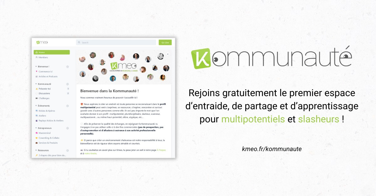 jdelopez's tweet photo. 🥳 Grande nouvelle !
Nous avons décidé d'ouvrir gratuitement une grande partie de notre Kommunauté de multipotentiels et slasheurs ! 🎉
👉 Pour nous rejoindre, rien de plus simple, il vous suffit de vous créer un compte ici :
https://t.co/aTlp24Q3cG
#multipotentiel #slasheur https://t.co/8rMtQWsvs1