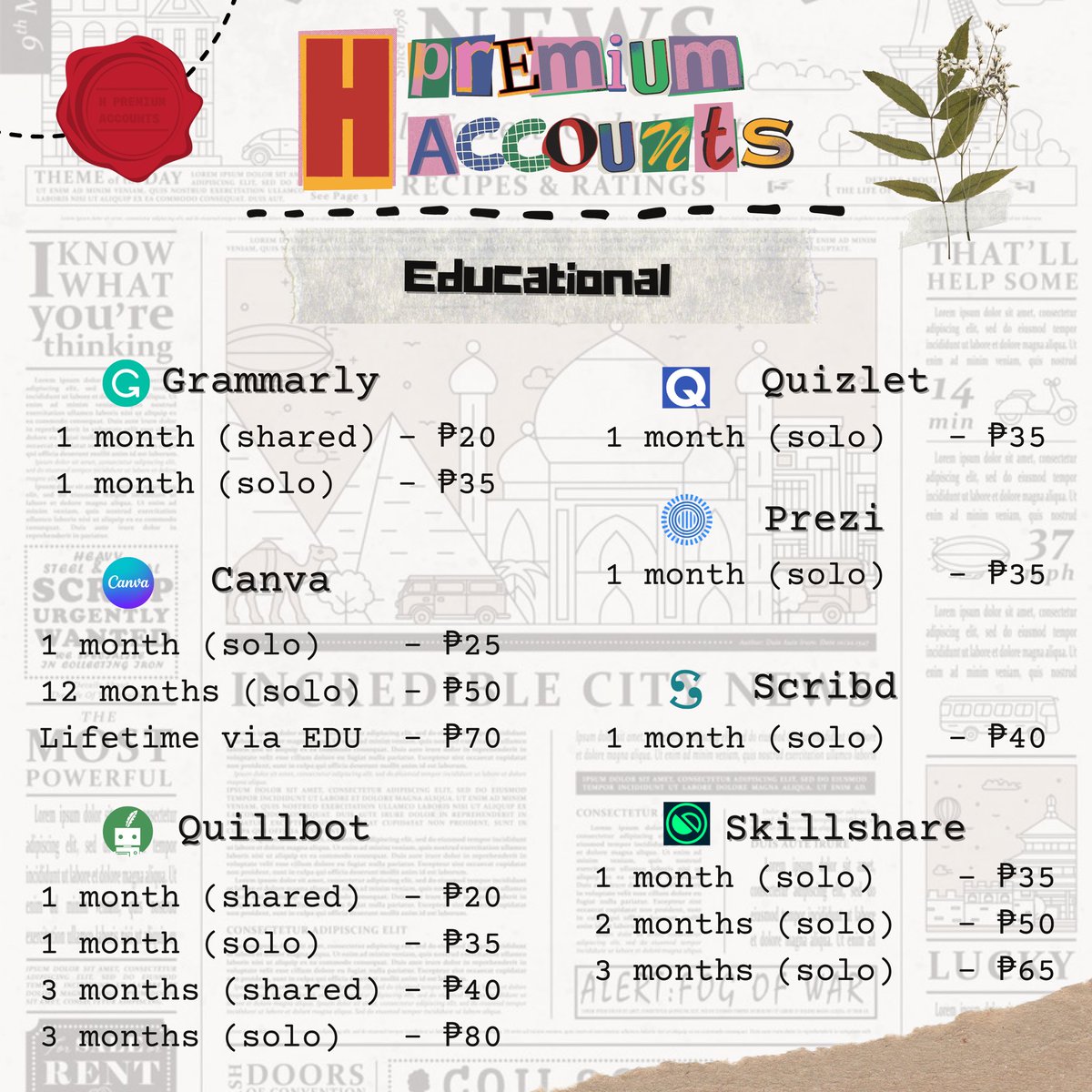HPremiumAccount's tweet photo. Are you looking for premium accounts like Spotify, Netflix, Youtube, Crunchyroll, Quillbot, Grammarly, Canva Pro &amp; etc? 

Good news! We offer affordable premium accounts with full warranty. Our shop has now more than 300 transactions. What are you waiting for? Message us now! 💬 https://t.co/PbgqPMy2jv
