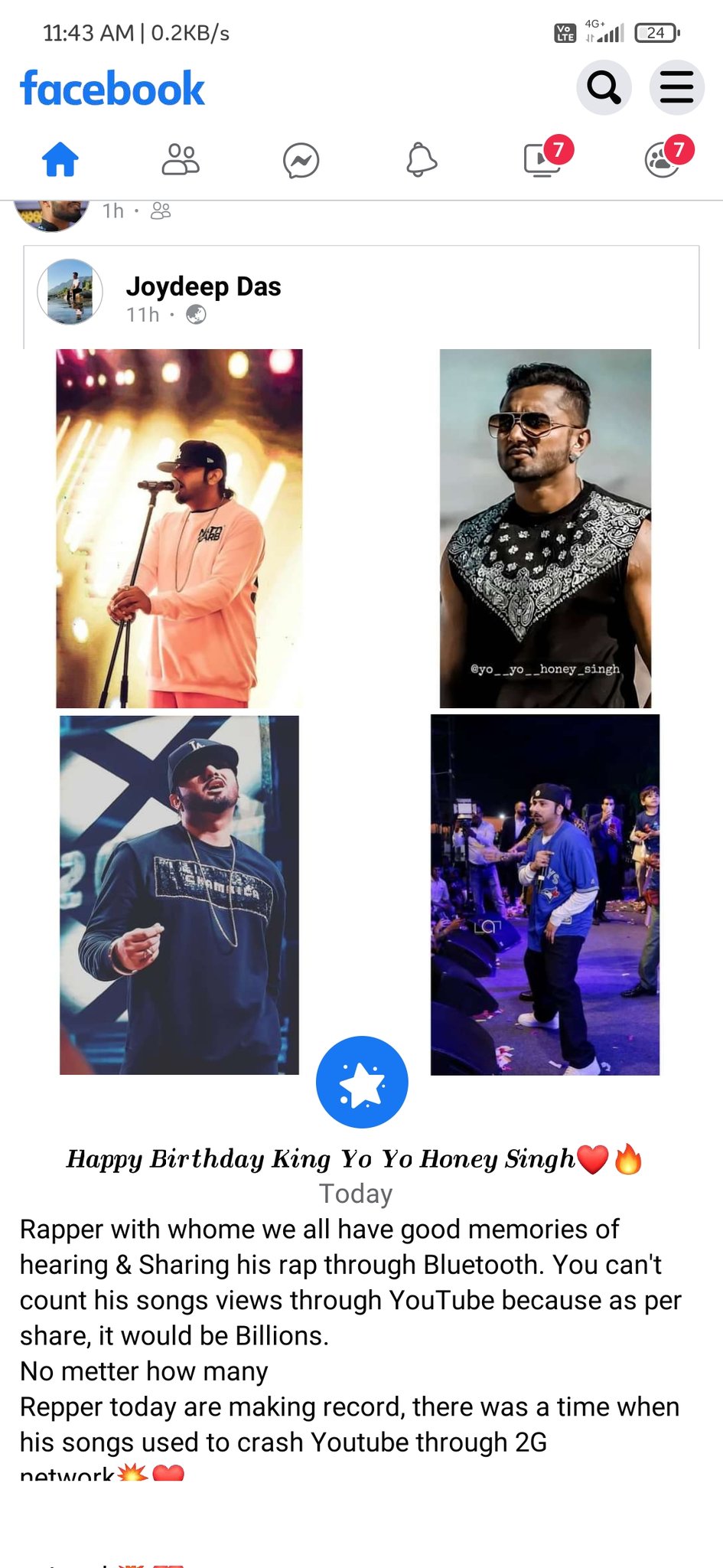 Happy birthday King yo yo honey Singh    