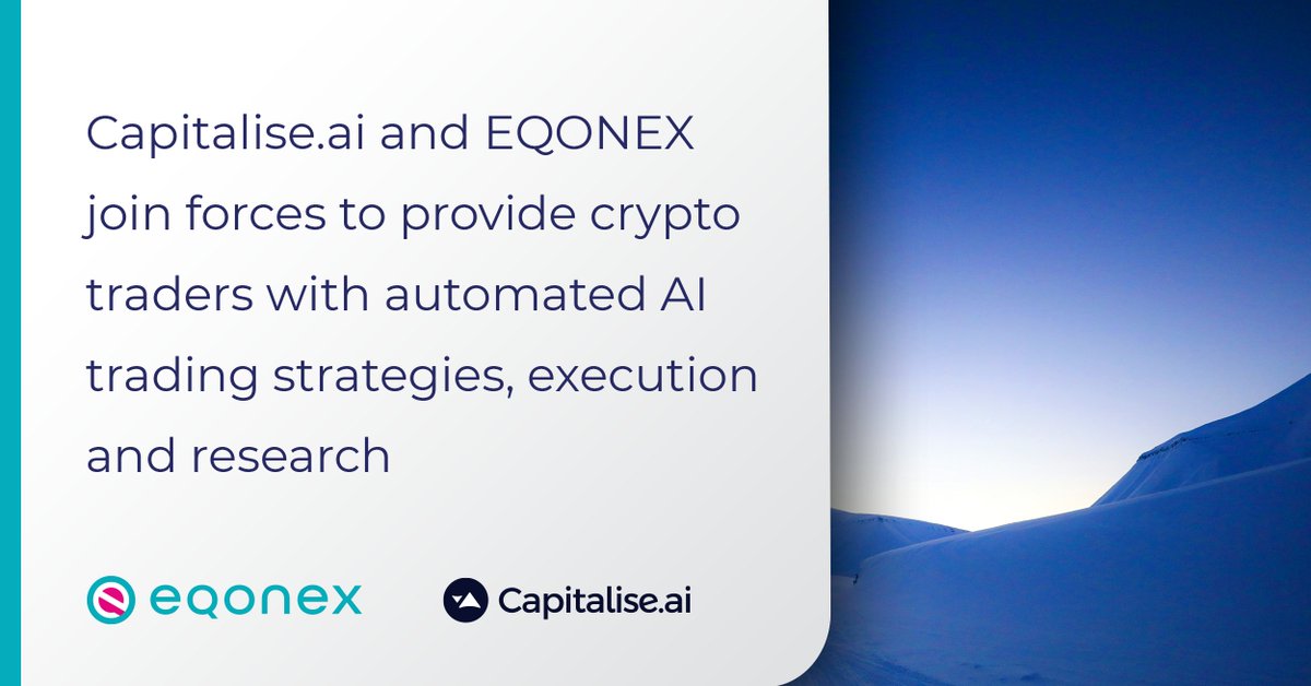 EQONEX and <a href="/Capitalise_ai/">Capitalise.ai - Code-free trading automation</a> join forces to provide EQONEX clients with a range of simple-to-use, advanced trading features to elevate their performance including automated trading strategies, research, and real-time alerts.

Read more: group.eqonex.com/news/capitalis…