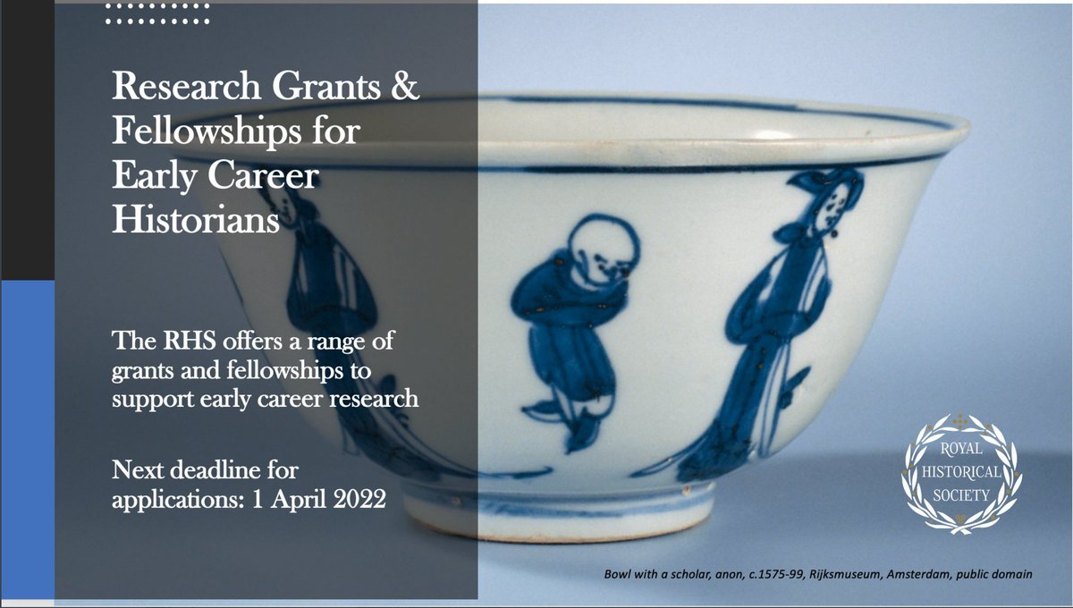 RoyalHistSoc's tweet photo. Each year @RoyalHistSoc provides c.200 early career historians with research grants &amp; fellowships https://t.co/m1aV8XJ1y0

Grants cover research &amp; events, plus project-focused #ECR Fellowships.

Applications invited at any time: next round closes Friday 1 April #twitterstorians https://t.co/dUapz1vC5i