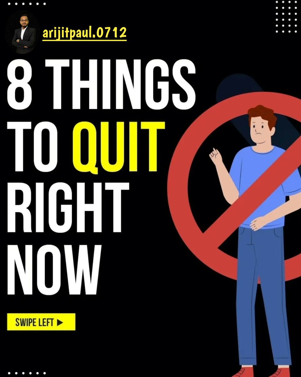 ArisarPaul's tweet photo. 8 things to quit right now........
#quit #RightNow #quitbad #acceptgood https://t.co/83Deahed6d