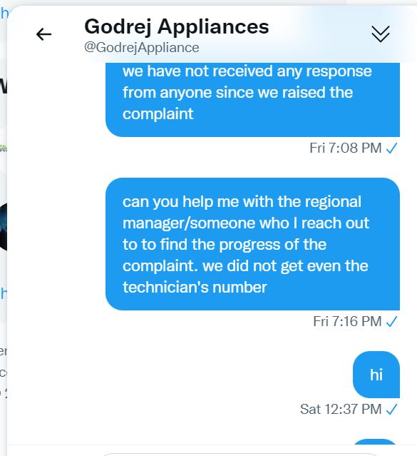 user636477go's tweet photo. @GodrejAppliance No one has connected with me despite your escalation. This is ridiculous. Worst service ever, fake assurances and no action from @GodrejGroup @GodrejAppliance @godrej @GodrejAndBoyce  How long will this be dragged. Kindly stop giving script response and share something productive https://t.co/d3WQSQItln