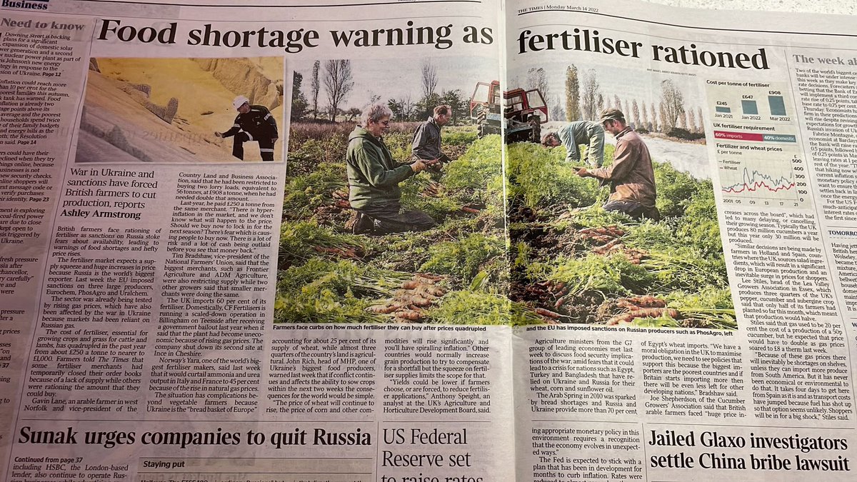 It’s impossible to overstate the scale of the food crisis we are facing, which will start to significantly bite in the autumn.

As governments around the world scramble to act, ours continues to insist there is no crisis.

1/2