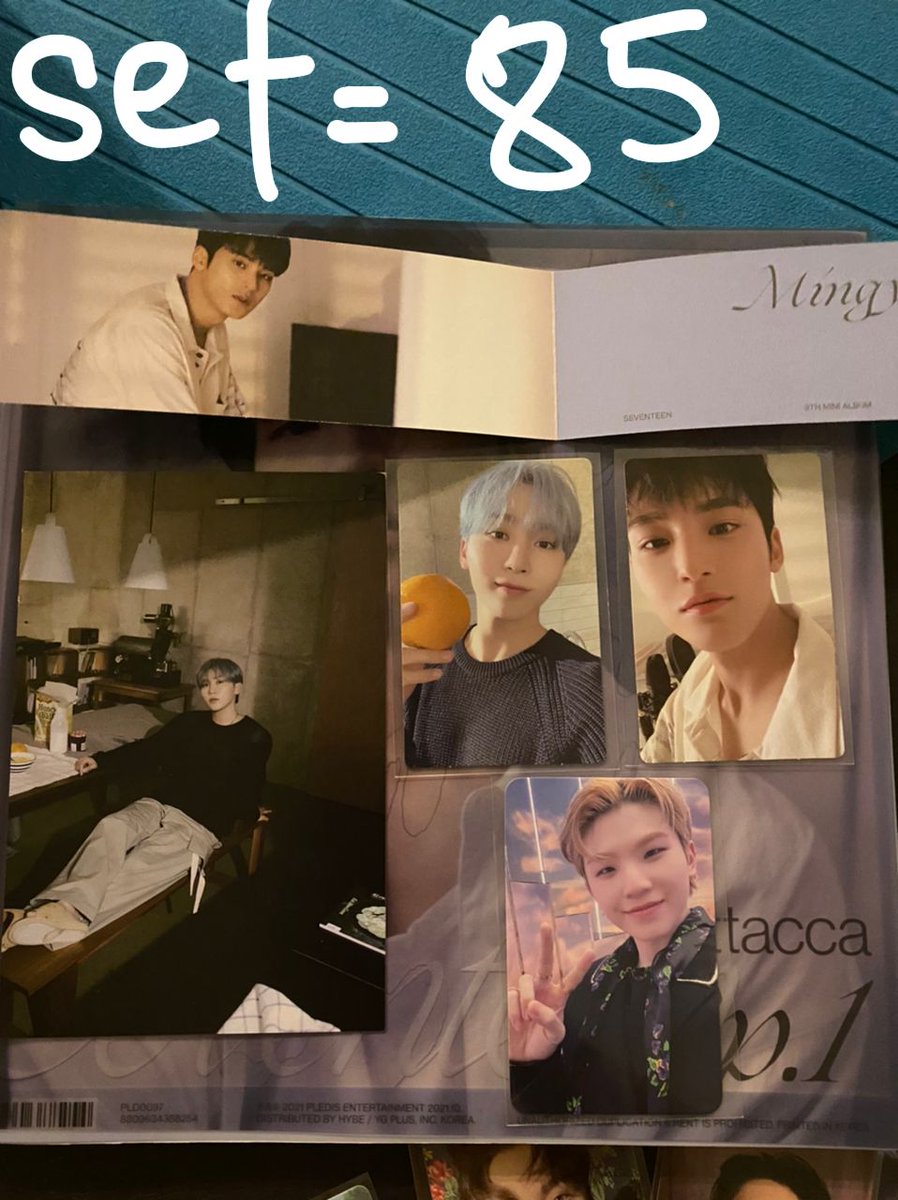 nnsll77's tweet photo. WTS SVT PC + (ALBUM)

📌 SET ATTACCA = ++ wonwoo layered card, performance team version RM85
📌 PCS = price in pic 

postage + packaging fee: RM8
tags: vernon woozi mingyu dino joshua seungkwan 
#pasarseventeen #pasarSVT https://t.co/RmQ8Yk1cr1