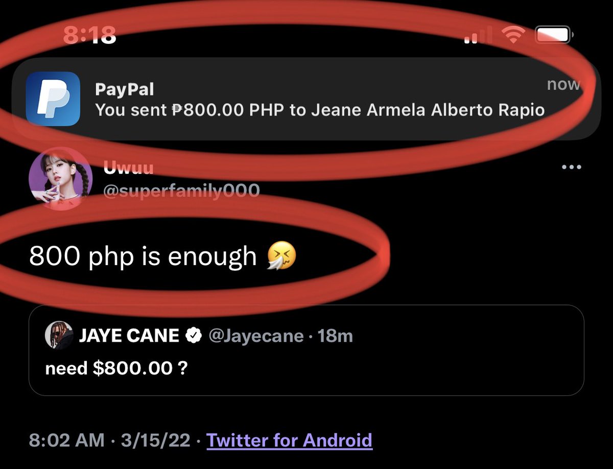 Jayecane's tweet photo. sent you 800.00 @superfamily000 who’s next ? rt + done + 🔔 https://t.co/jEdARFqNmD