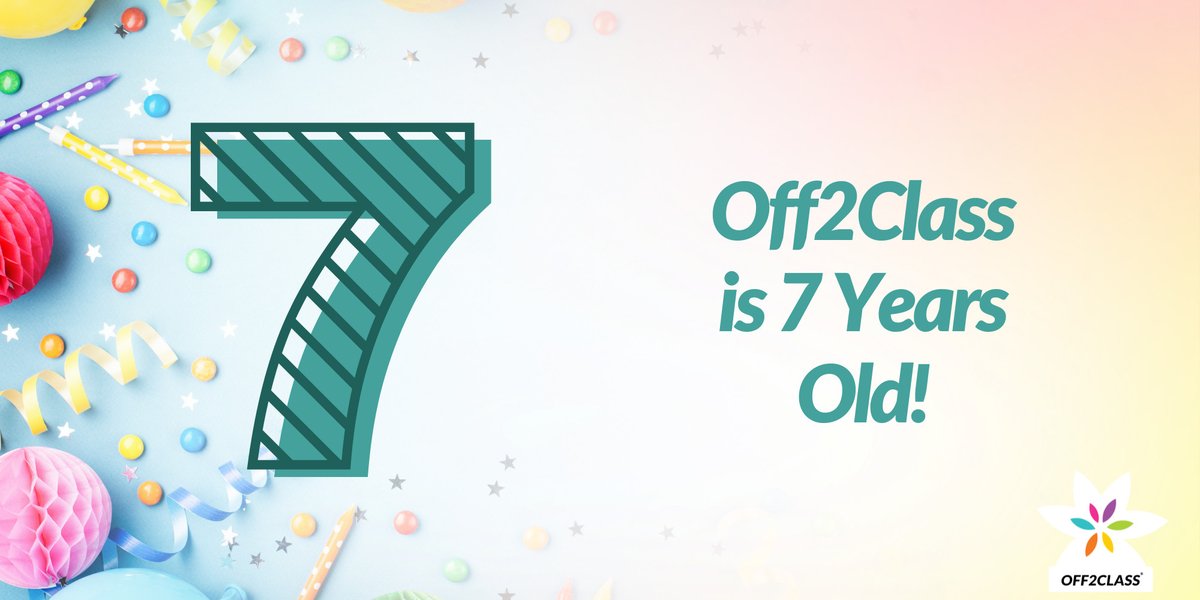 Off2Class's tweet photo. Today Off2Class is 7 years old! 7 years of helping teachers, saving time, and improving ESL lessons. Our mission is more important now than ever. Thank you for joining us on this journey! #anniversary #Off2Class #edtech https://t.co/gksmQG6FjS