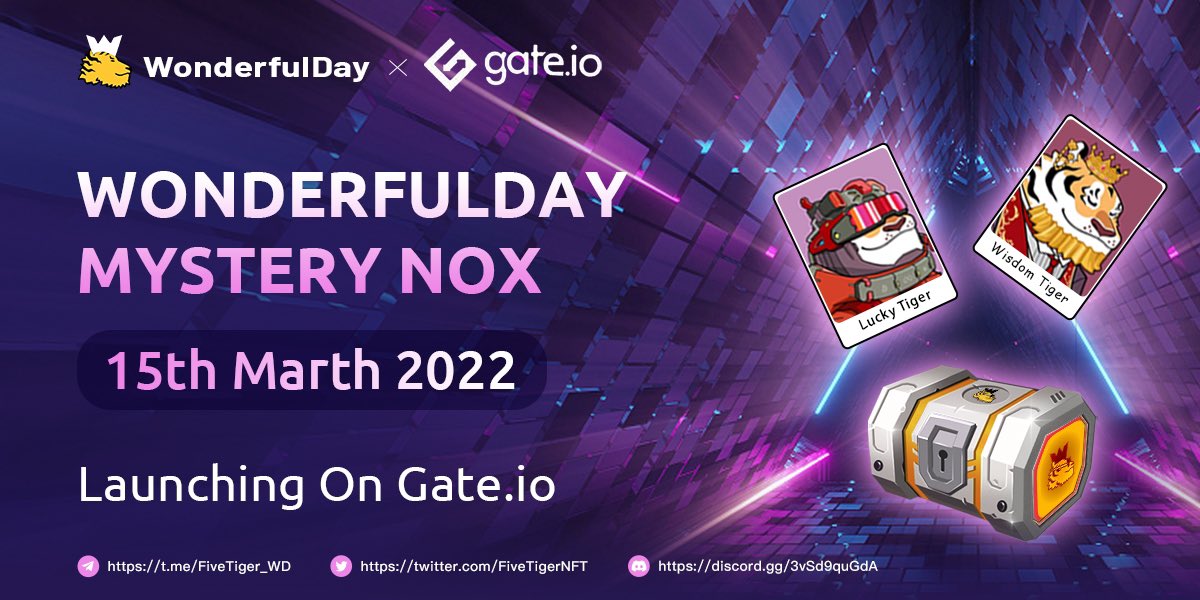 GateDEX's tweet photo. 🔥Batch #1 of  @FiveTigerNFT「WonderfulDay Vouchers」 is Coming！

⏰Time: Mar 15th, 13:00 PM-Mar 21th, 15:00 (UTC)

➡️Trade: https://t.co/nyeXt6qE5S https://t.co/eyT3n5IIuy