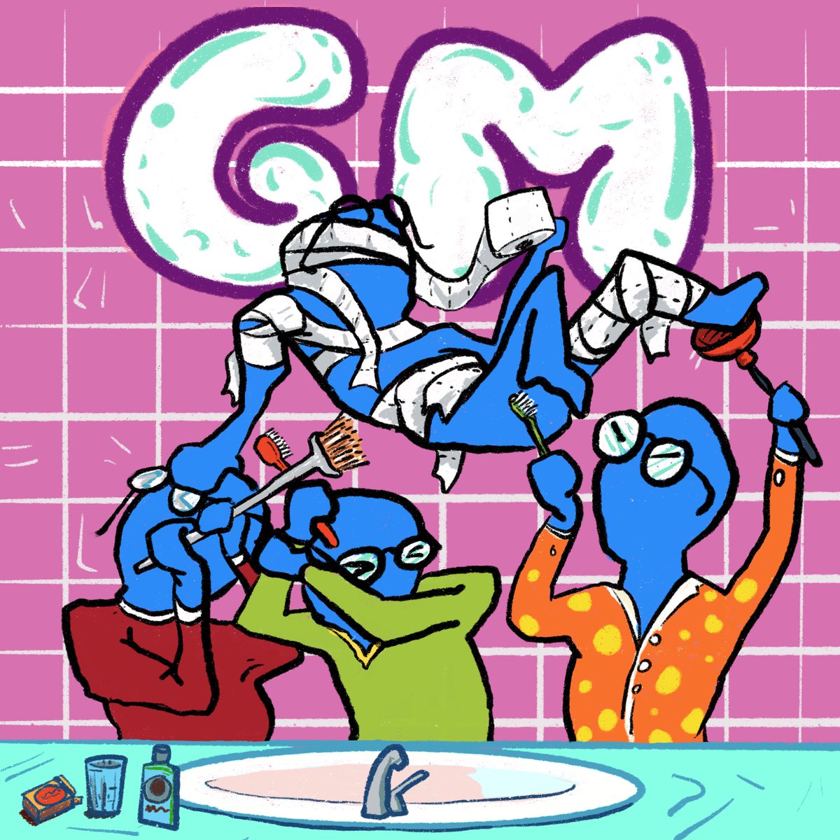 freshfoolsNFT's tweet photo. 🔵🔵  GM FOOLS  🔵🔵

Fools have no teeth to scrub... but they're getting ready for Mint Day tomorrow! 

#freshfools https://t.co/MGOhHTrolw