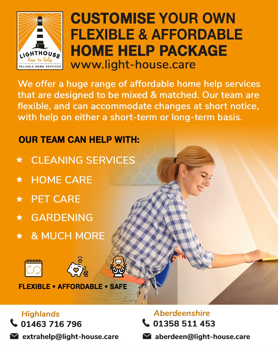 help_lighthouse's tweet photo. Customise your own home help package - visit our website or give @help_lighthouse a call to find out more.💡 https://t.co/8012FpDnZ4
#Aberdeenshire #Aberdeen #HomeHelp #HelpAtHome #DomesticHelp #DomesticCare #ElderlyCare #Cleaning #Shopping #CleaningServices #GareningServices https://t.co/5u7iuu9Kg1