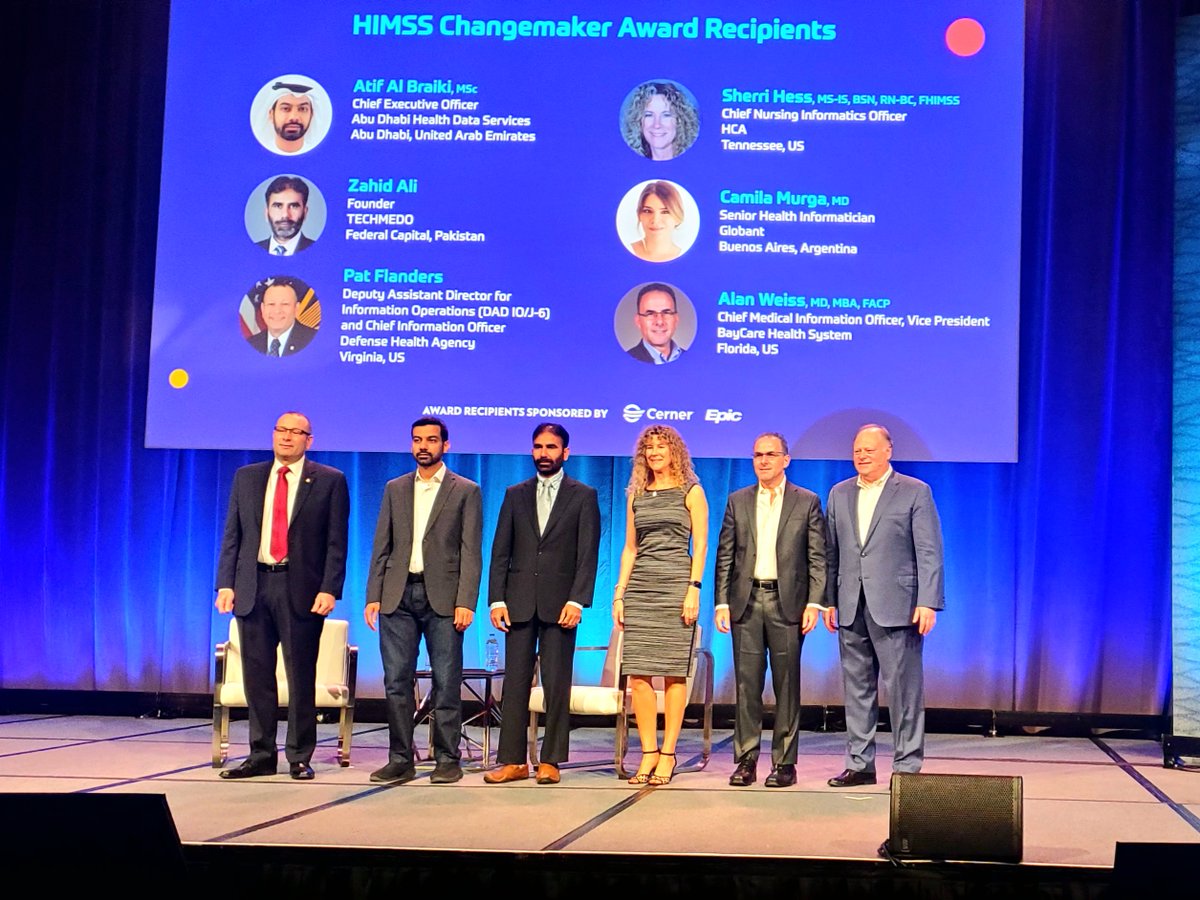 ProfZahidAli's tweet photo. What a perfect HIMSS22 Opening!

2022 Change Maker Award Celebration experience begins with a warm welcome by @HalWolfIII at HIMSS22 Opening and Welcome. 

#himss22 #DigitalHealth #HealthcareInnovation #healthit #healthtech #interoperability #patientengagement #publichealth https://t.co/4JATD0E6kU