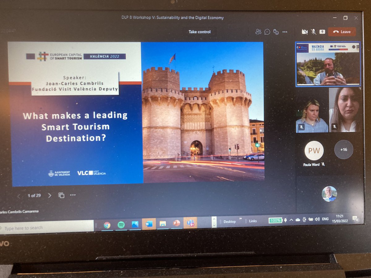 KennethWardrop's tweet photo. Great to be hearing from #JoanCarlesCambils @ValenciaCity #VisitValencia on their experience as #EuropeanCapitalOfSmartTourism2022 as a guest speaker on our DLP8 workshop on the #DigitalEconomy @DLPScot #DLPScot @EdinburghNapier @JaneAliKnight2 https://t.co/lCEg8EAEKY