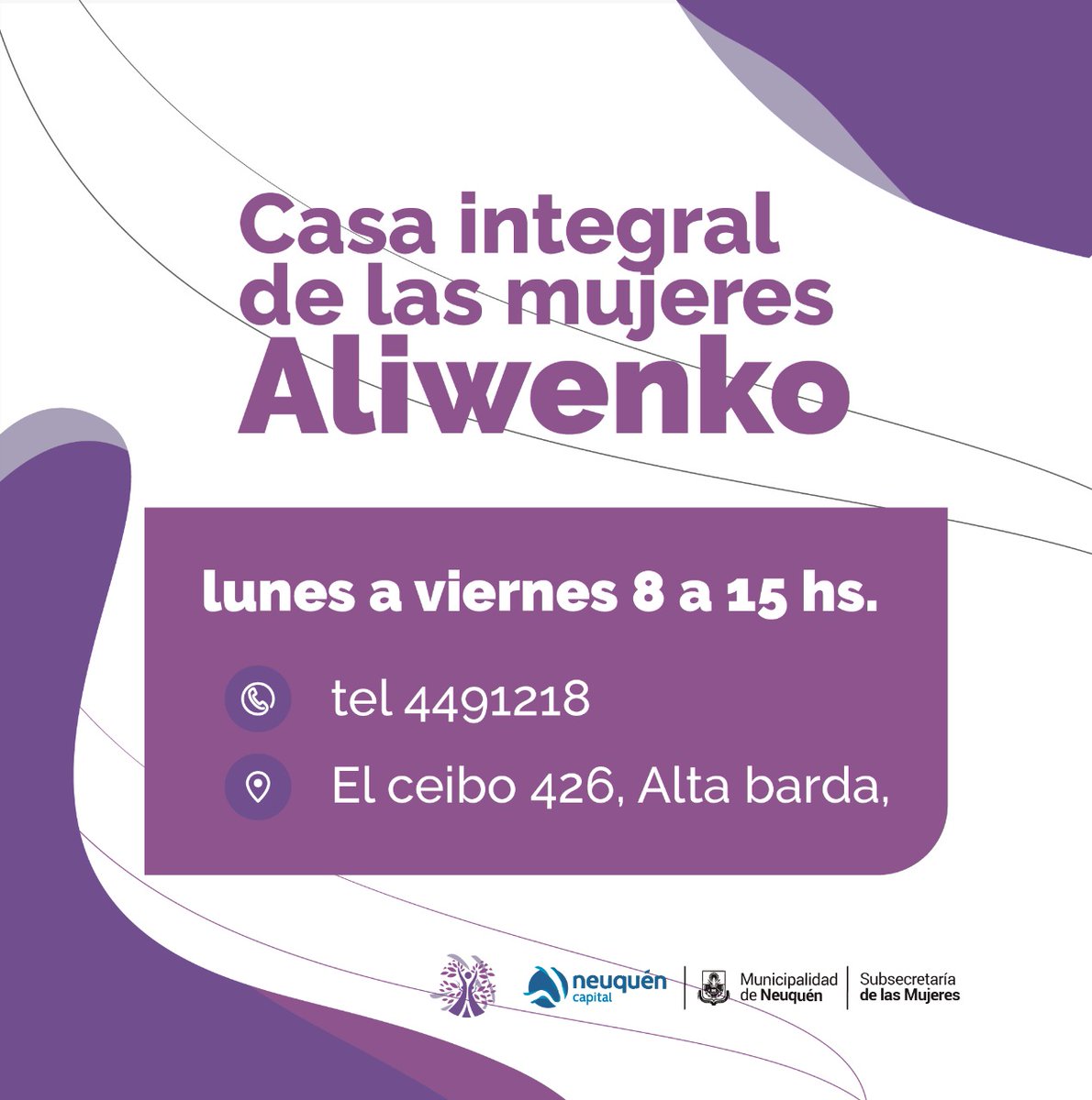 submujeres_nqn's tweet photo. Si venís a un turno en #Aliwenko, recordá traer tu barbijo, si no tenés, pedinos en recepción y te brindamos todas las medidas de seguridad sanitaria ante el covid -19.
#NosCuidamosEntreTodas.
@AleOehrens @MarianoGaidoOk @munineuquen https://t.co/Ip9XznUzMz
