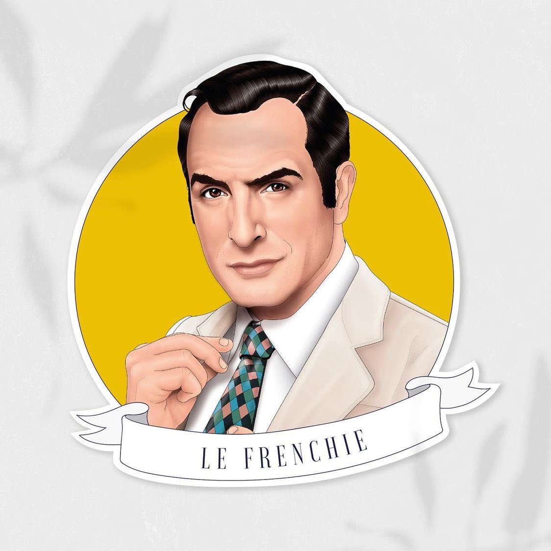 FanJeanDujardin's tweet photo. Il y a quelques mois, Jean Dujardin a posé avec son propre portrait réalisé par @getmyasap ☺️ https://t.co/tFM33sLqZ1
