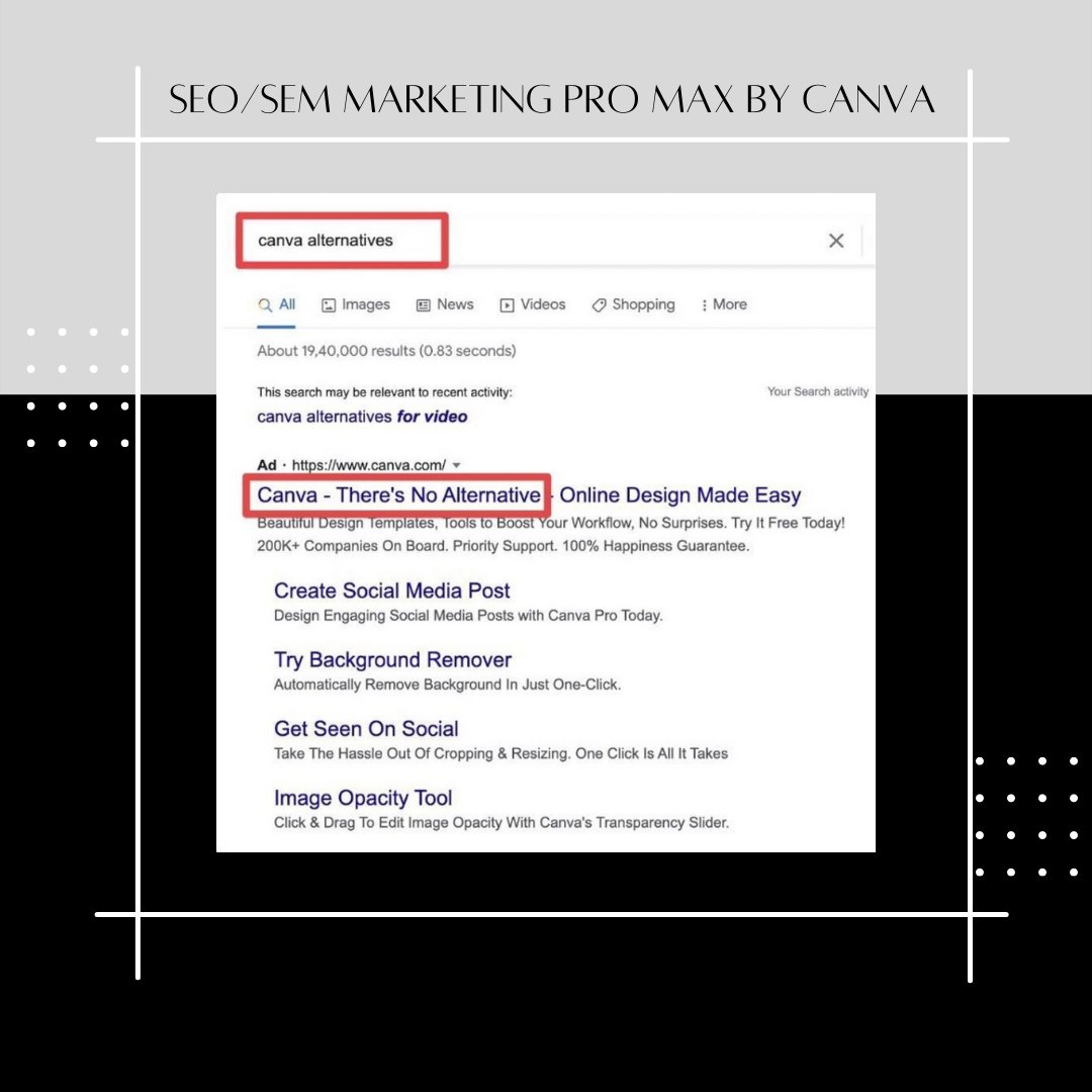 AdMatricks's tweet photo. Canva gets 73 million monthly traffic and has 13 million backlinks.

And now they are standing out in paid ads as well.
.
.
#Canva #Creativeads #Creativespot #socialmediamarketing #socialmedia #advertising #marketing #theadmatricks https://t.co/FlbbbAaePn