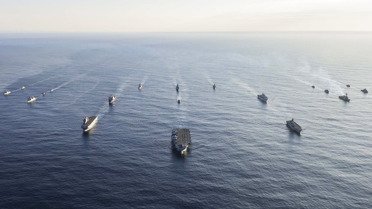 NavyLookout's tweet photo. NATO Response Force flagship @HMSPWLS leads #ColdResponse22 PHOTEX yesterday https://t.co/9bzKoZgGOi