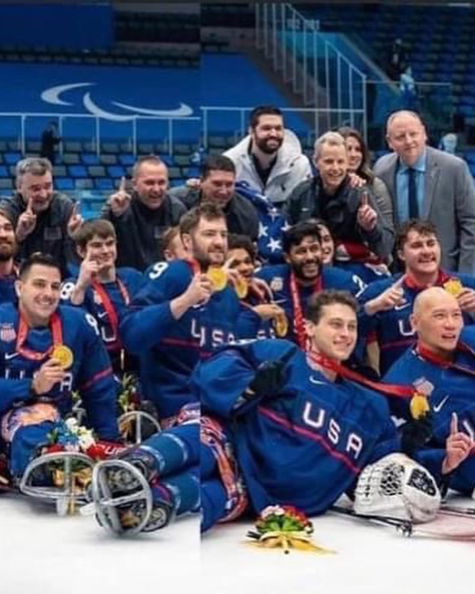 WASAadaptsports's tweet photo. WASA is incredibly lucky and honored to have Dr. Mike Uihlein as part of our family. This is his third gold medal as USA National Sled Hockey team doctor. Sochi, Pyong Chang and now Beijing.  WE ARE PROUD! #goldmedal #paralympics #sledhockey #teamdoctor #hardwork #family https://t.co/hegjCr8zOt