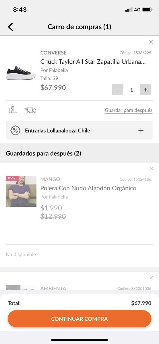 MakapluS's tweet photo. @Falabella_Chile intento comprar y agregar las entradas pero no se puede , no deja seleccionar https://t.co/tLqasiO6NC