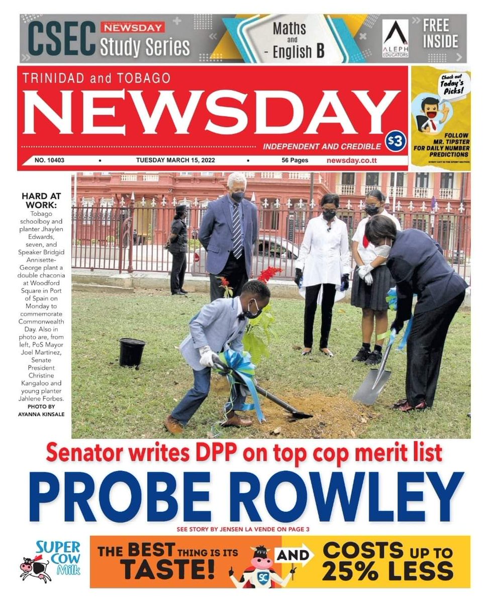GayelleTV's tweet photo. Good morning neighbours, on the front pages today, Tuesday 15th March 2022 in Trinidad and Tobago.  #FrontPages #Headlines #NewspaperHeadlines #tuesdaynews #dailynews #trinidadandtobago https://t.co/ZIrTZuaQyK