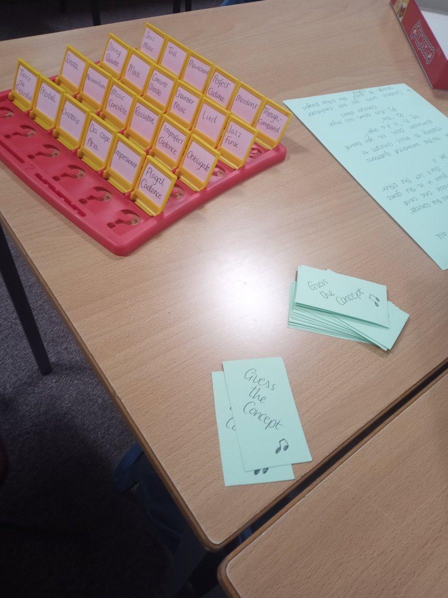 MissM_Music's tweet photo. Today in Music we had our Big Board Game Extravaganza! 5D enjoyed revising their musical knowledge using board games #activelearning #understandingmusic #revision https://t.co/FNmqkjyxBs