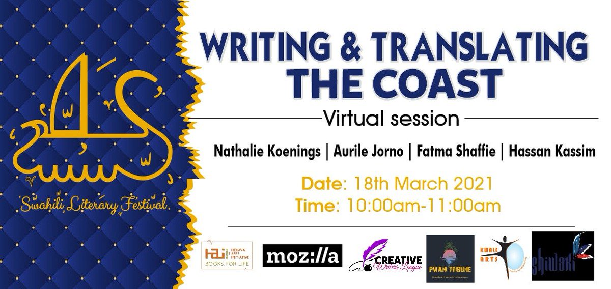 PwaniTribune's tweet photo. I enjoyed the last Swahili Literary Festival and looking forward to the coming one this weekend, 18th March-20th March. Also excited to be featuring in the discussions alongside those whose work I admire in language and culture. Hope to see you there @swahilipothub @HekayaEA https://t.co/c5uImvMBQd