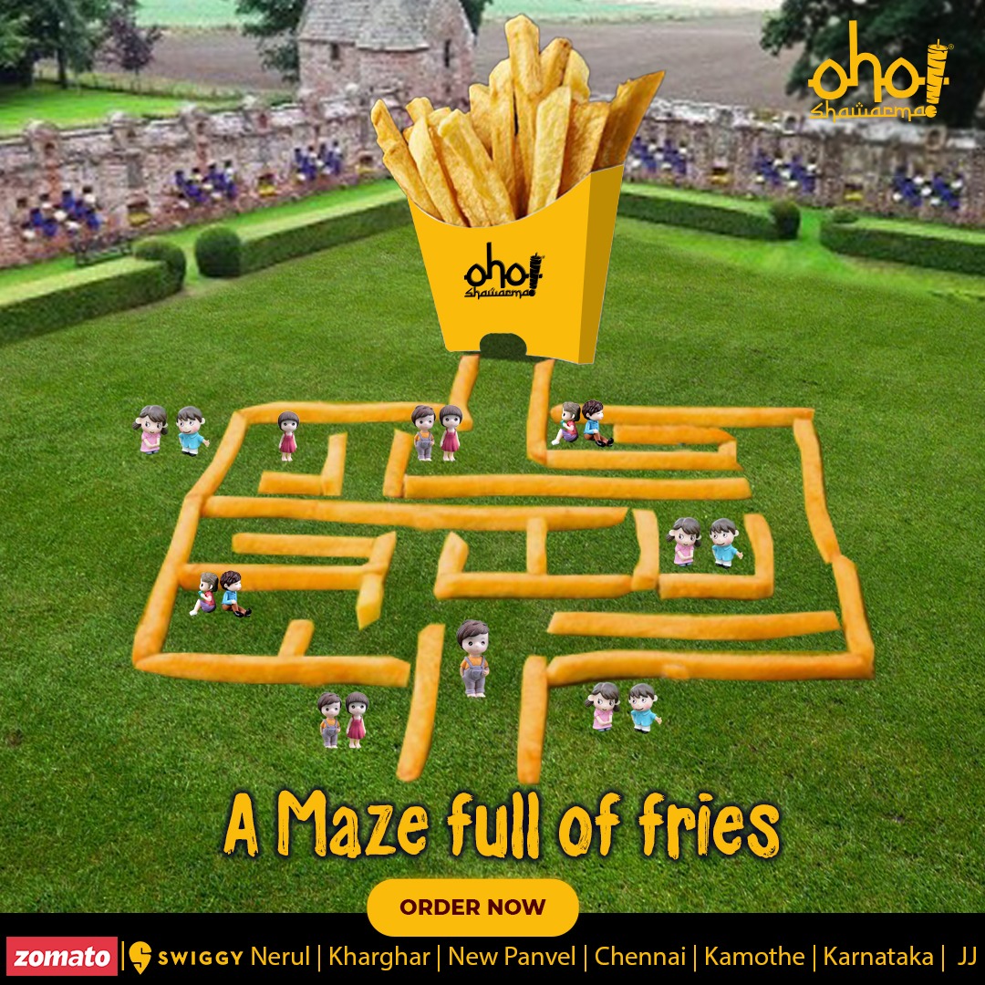 OhoShawarma's tweet photo. Dreaming a maze full of fries? Now stop dreaming and order varieties of fries. Visit Oho Shawarma for Fries and much more. Or order now from Swiggy and Zomato
Our stores are located at:
📍Nerul
📍Kharghar
📍New Panvel
📍Chennai
📍Kamothe
📍 Karnataka
📍 J.J Mumbai Central https://t.co/tvGQqbizjr