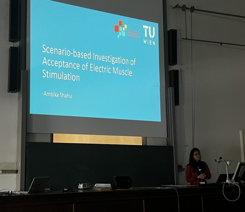 acurTuWien's tweet photo. Ambika is presenting our paper "Scenario-based Investigation of Acceptance of Electric Muscle Stimulation" at the Augmented Human Conference Satellite event in Munich!

see the paper here: https://t.co/EZIE0rMztR https://t.co/toOdZMC7T2
