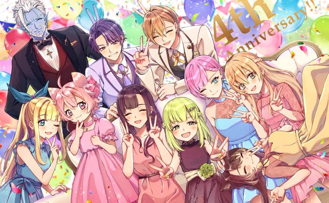 🎉二期生全員、4周年おめでとうございます🎉 #金剛力也像 #絵ガク #ギルザレン画廊 #のらねっこあら #いちごのあとりえ  #りりあーと #詩子あーと #有栖の絵本 #むぎあーと #森中びじゅつかん 