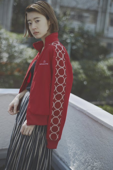 ケイスケカンダ 手縫い赤刺繍ジャージ-