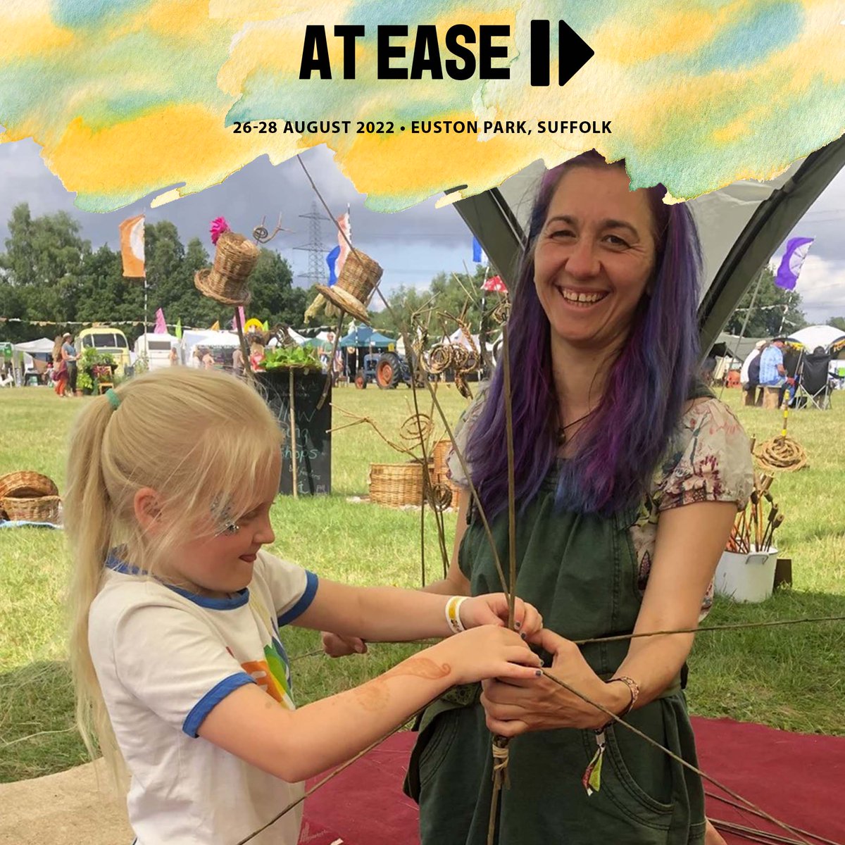 We've got a great selection of activities you can choose from this August.

Welcoming to our field The Coddiwomplers 🍃 Try a willow weaving workshop or giant willow hooplas 🙌

GRAB YOUR TICKETS HERE ➡️ ateasefestival.com