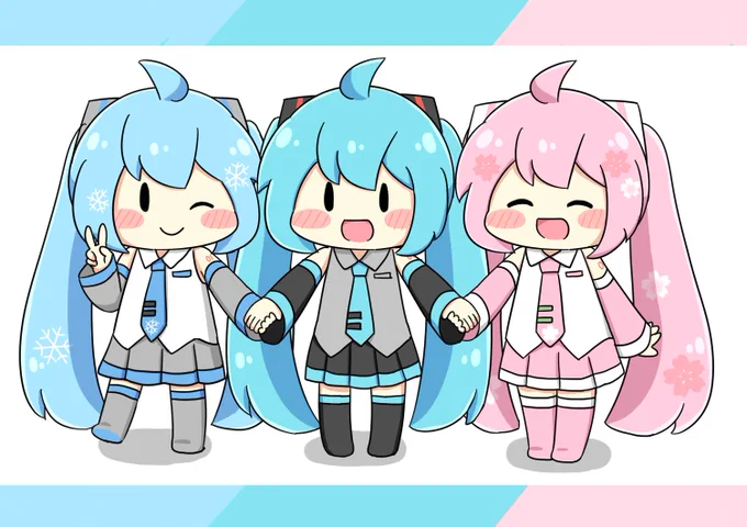 三色ミクさん✨
#初音ミク 