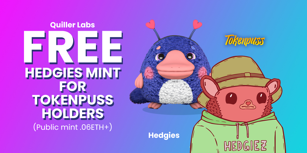 tokenpuss's tweet photo. @Tokenpuss holders can now use Quiller!

Get a WL spot for a FREE Hedgies pre-mint thru their app. The public mint will cost $$$

Just:
🔥Follow 
@QuillerLabs
 +Like+RT+tag4
👍Connect to app https://t.co/OEOD00ENA9
✅Click WL giveaway button on top
🎉Join https://t.co/gINxoF0wCD https://t.co/8aDfCHHSIv