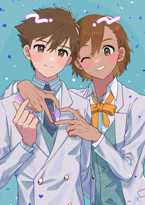 #OMORIFANART #OMORI 
ヒロとケルでハッピーホワイトデー❤️ 