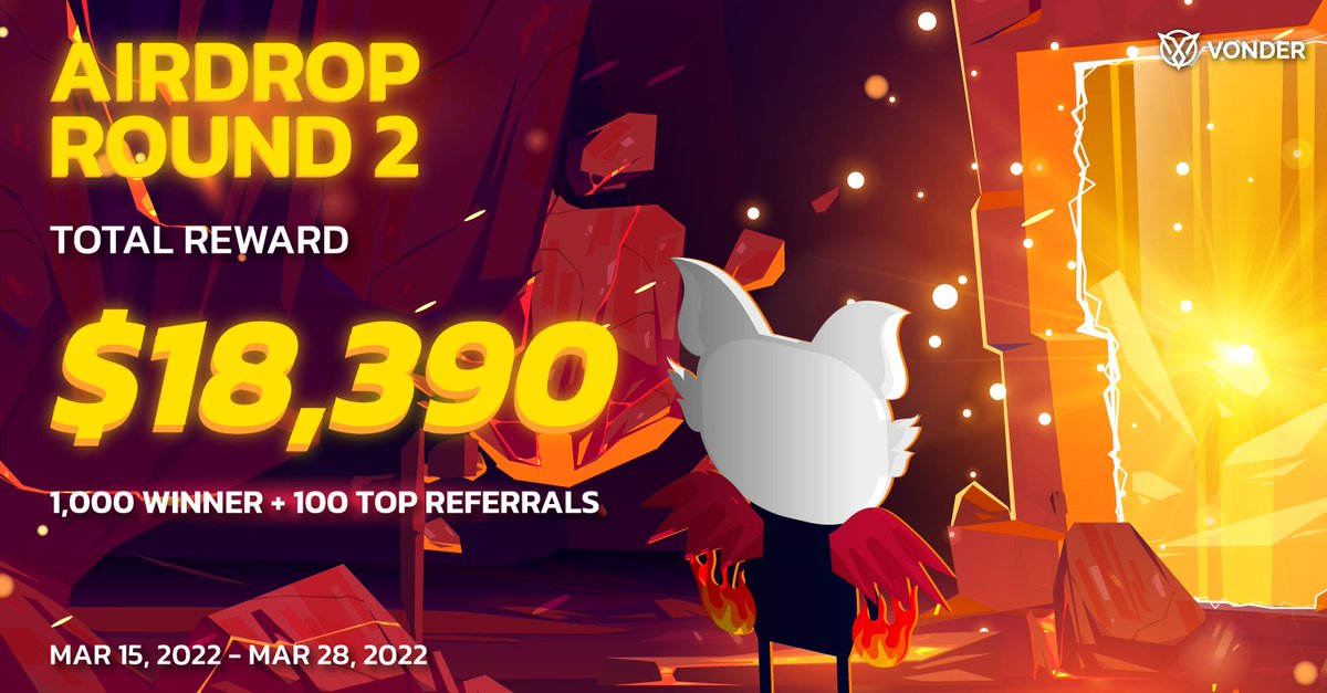 VondergameNFT's tweet photo. 🚀 #Airdrop big round is live now!🔥

💰 Total Reward: $18,390
🏆 Winner: 1000 Random + Top 100 Referrals

⏰Starting: 15 Mar - 28 Mar, 2022 
🏅Distribution date: 31 Mar, 2022

👉🏻 Link to join: https://t.co/Dt10RWd6iL

#vondergame #NFTGiveaway  #PlayToEarn #GameFi #P2EGame https://t.co/Zq2QSQ9MBP