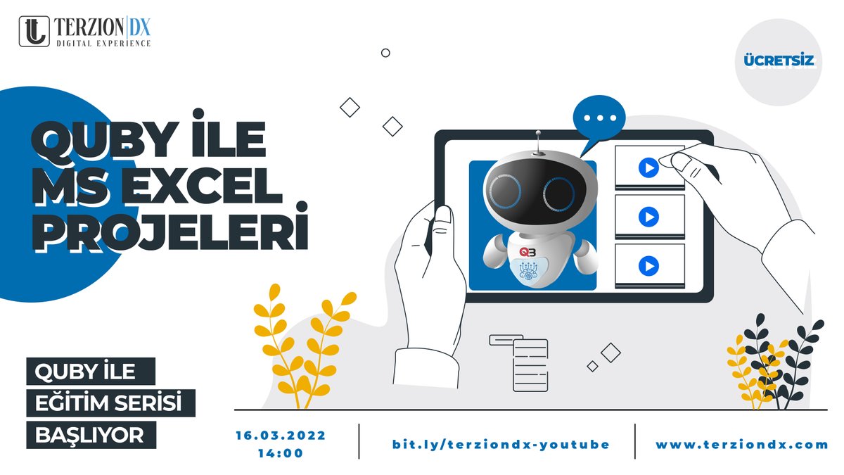 Quby ile MS Excel Projeleri eğitimimiz yarın saat 14:00'te, Youtube canlı yayınında!

Youtube Kanalımız: lnkd.in/dKisjgUM
Detaylar için: lnkd.in/dbDd7KHD