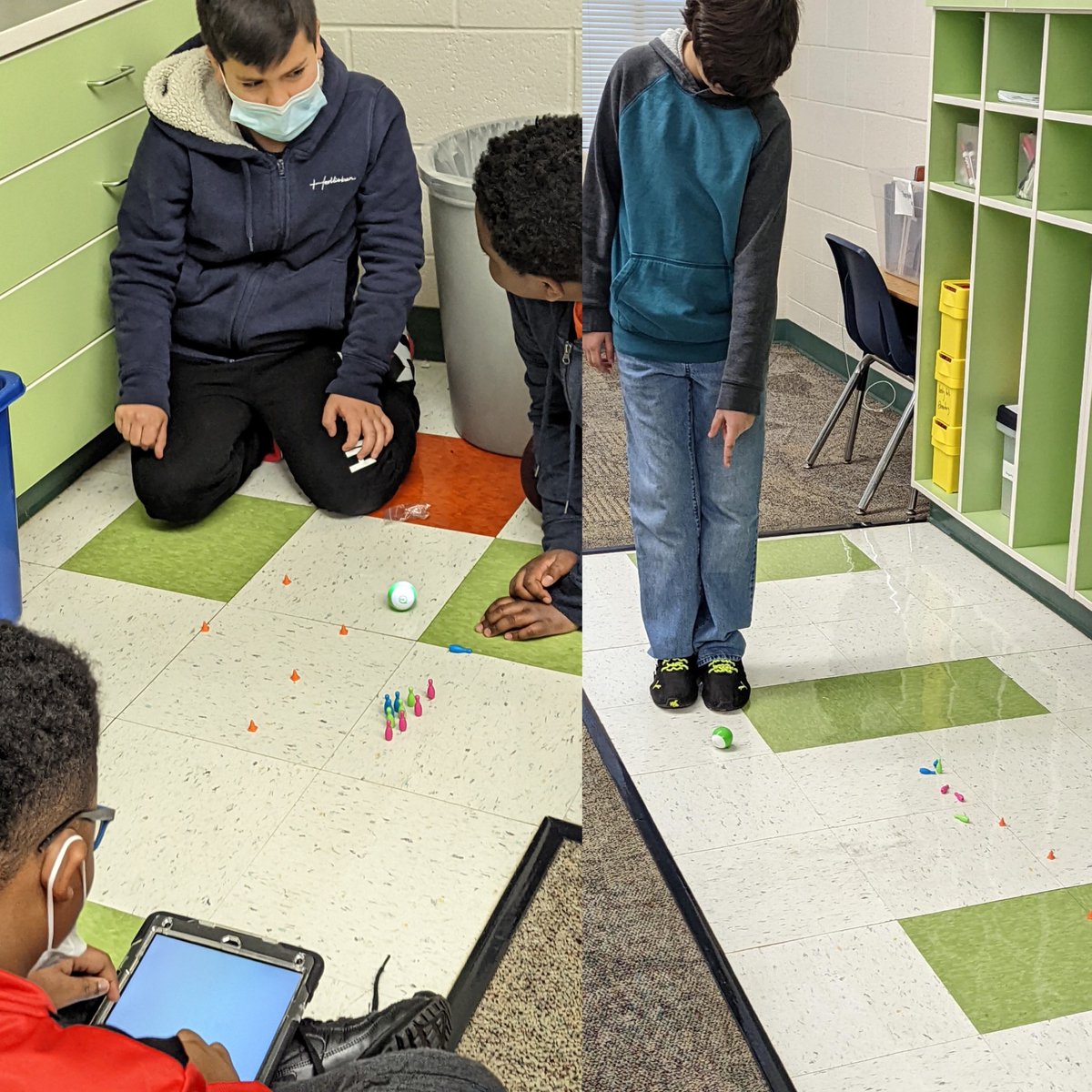 Coding club using the donated Sphrero’s! Thank you Got Tec Greensboro! <a href="/DrAngelaDraper/">Angela Draper</a> <a href="/PrinJLindsay/">Jeanelle Lindsay</a> <a href="/vFowlerRocks10/">Vicky Schrock Fowler</a>