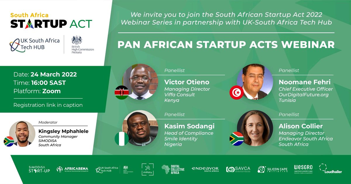 matsimodise's tweet photo. The conversation continues next week as we discuss African countries with Startup Acts. What worked for them & how can we leverage on those best practices. Register to join the webinar https://t.co/Nonr7d79pP
#Panafrican #panafricanstartups #panafricanstartupacts #startupacts https://t.co/bAPxcBZhJ0