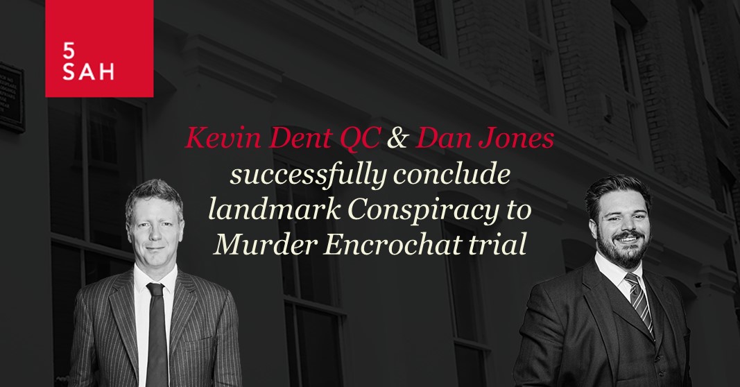 5SAHLaw's tweet photo. @KJDbarrister leading @Dan_SW_Jones have successfully concluded the landmark conspiracy to murder #Encrochat trial at the Old Bailey

The jury convicted both defendants of conspiracy to murder &amp; all 13 other counts following 7 wk trial

Find out more here: https://t.co/0ayjVld62J https://t.co/HuKPtz9doD
