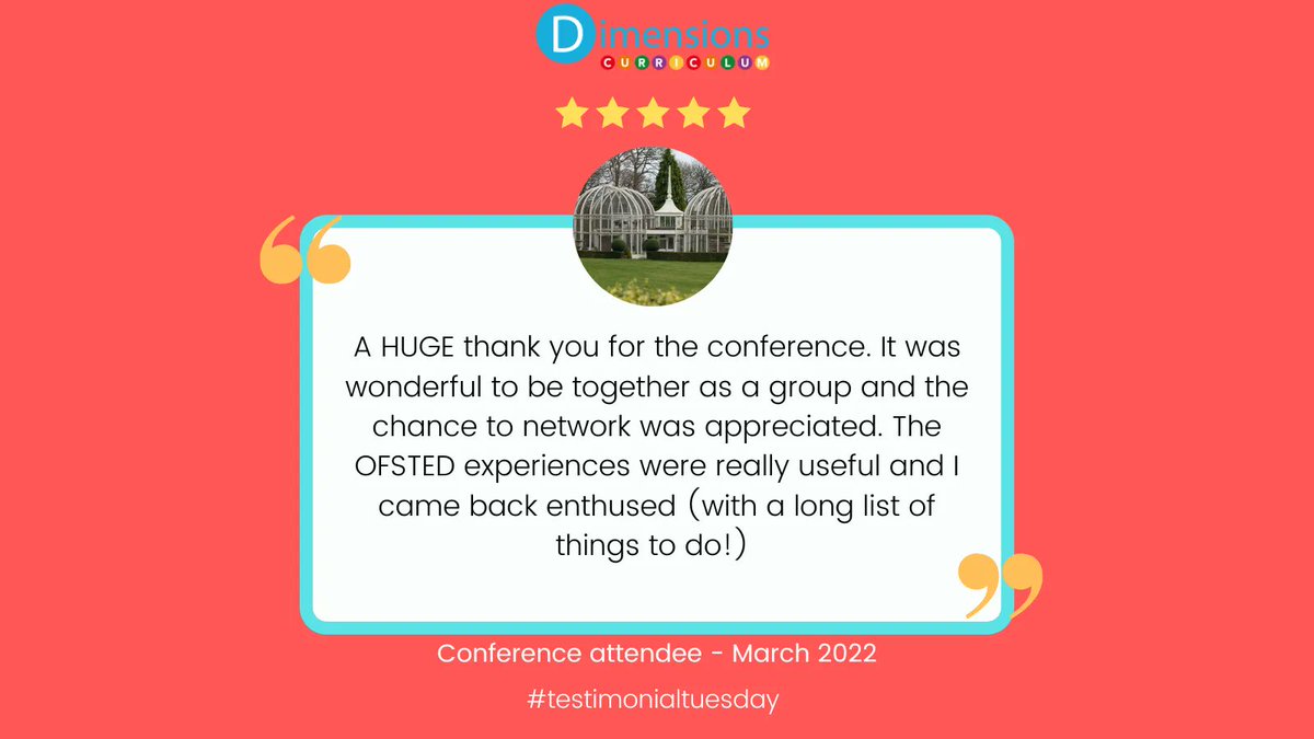 DimensionsCC's tweet photo. π TESTIMONIAL TUESDAYπ
Last week, we hosted our first LMTW conference. We had some fabulous feedback from our schools that we will be sharing with you. Thank you to everyone who attended and supported! #lmtw #dimensionscurriculum https://t.co/SnMamsHyUd