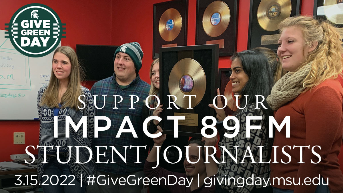 WDBM's tweet photo. We're excited to launch our #GiveGreenDay campaign! Our award-winning organization provides opportunities for all MSU students. Today, we're looking to take our work to the next level. https://t.co/bT9Fpg6Pay https://t.co/gnG1H12vbW