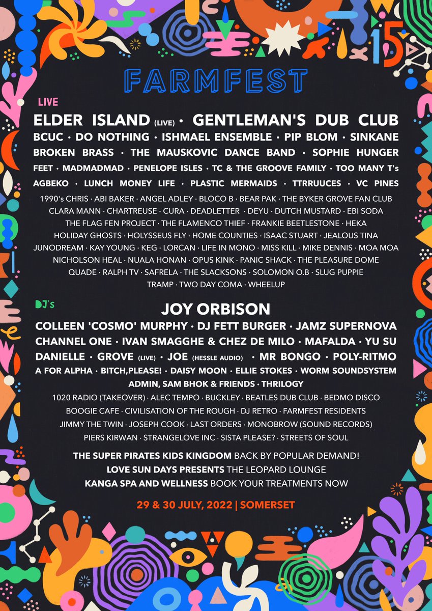 It's here!  🎉

Proudly unveiling the lineup for #FARMFEST2022. Featuring a genre-defying mix of performers from up-and-coming artists, cult heroes and local treasures alike. We're so excited to see you in July. 🙌

Tickets are on sale now 🎟
farmfestival.co.uk/2022-tickets/