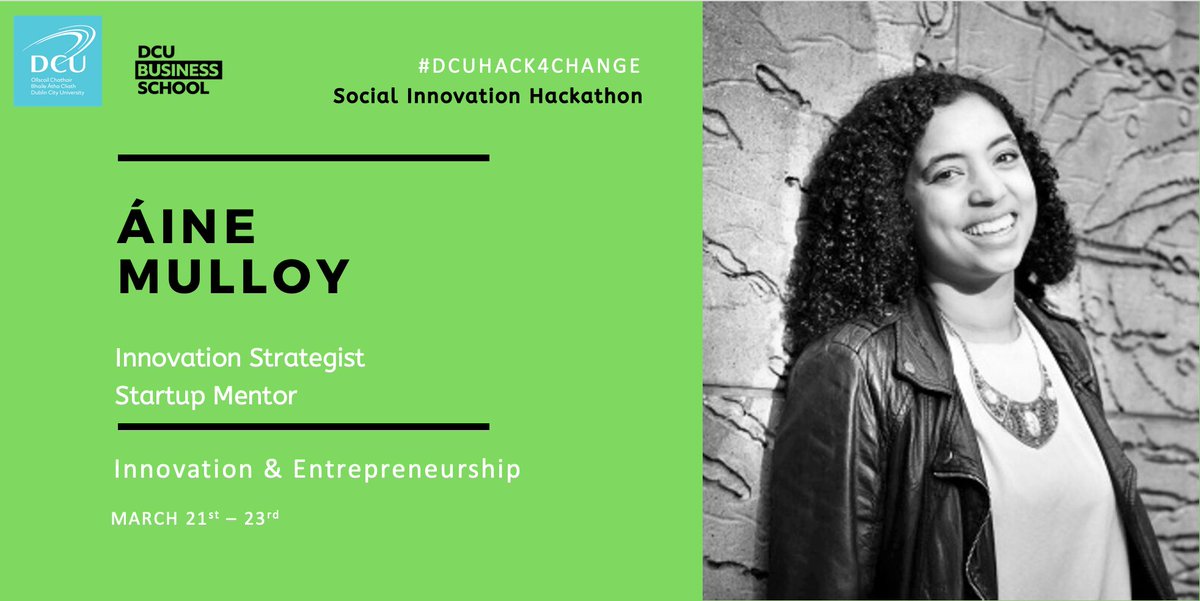 DcuHack4change's tweet photo. We have a great lineup of speakers, industry guests and mentors at #DCUHack4Change. Looking forward to hearing Áine Mulloy from @AccentureDock on innovation &amp; entrepreneurship. Thanks so much! https://t.co/RcFsZgwRCY