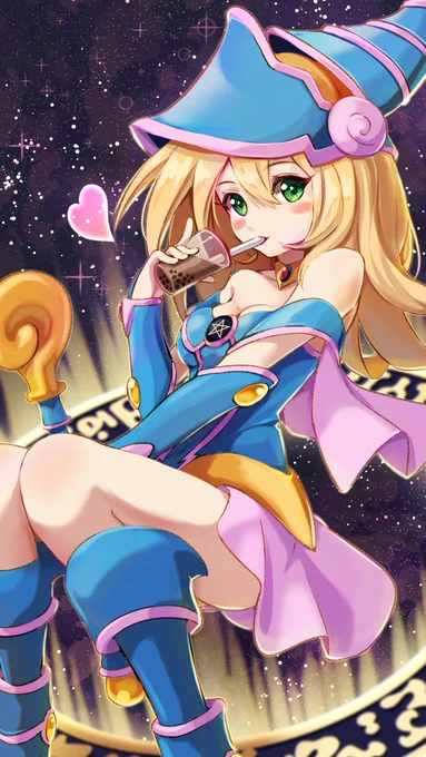 タピるガールたん#遊戯王 #ブラックマジシャンガール #タピオカ 