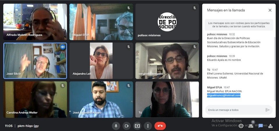 El 14/03 se llevó a cabo una reunión entre el equipo jurisdiccional que está trabajando en una propuesta curricular modular para la EPJA, articulada con Formación Profesional y el equipo de apoyo técnico de la Coordinación de EPJA Nacional, para establecer una agenda de trabajo.