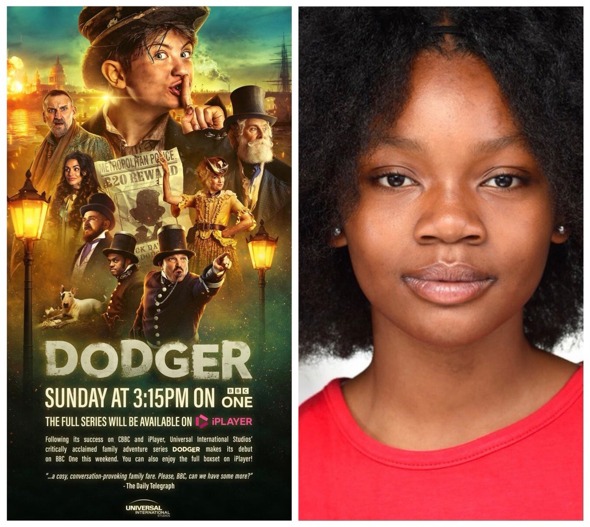 SYoungAgency's tweet photo. Look out for ASHIRAH in #dodger All episodes now available on @bbciplayer 
#syoungagency https://t.co/luRcmgzrwl